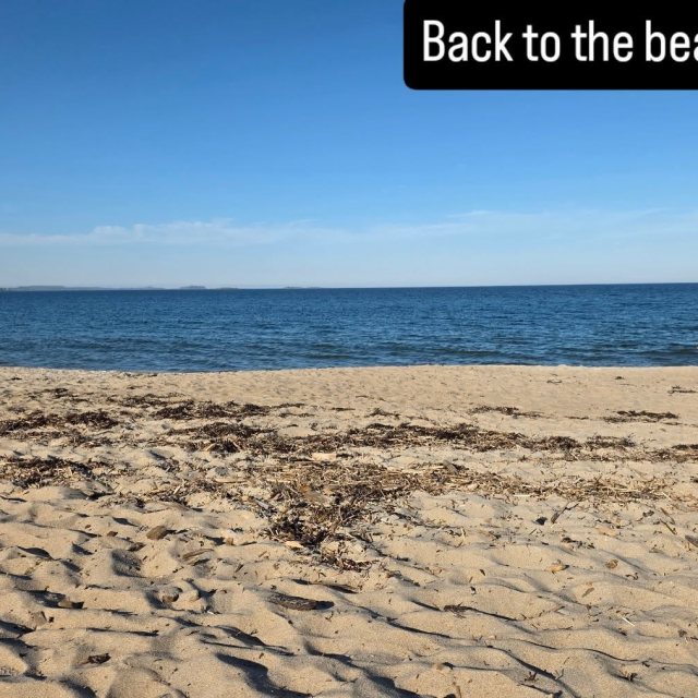 Our first time back this season. Dinner on the beach.
